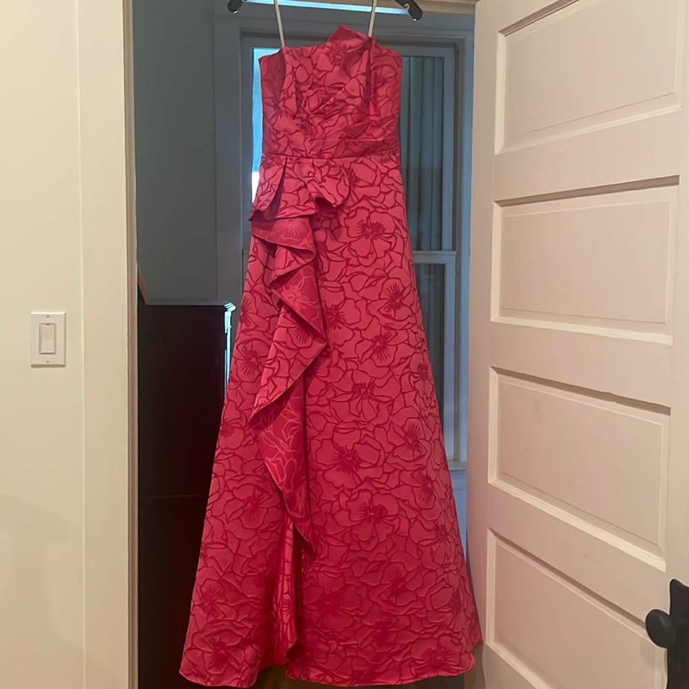 Floral jacquard ball gown